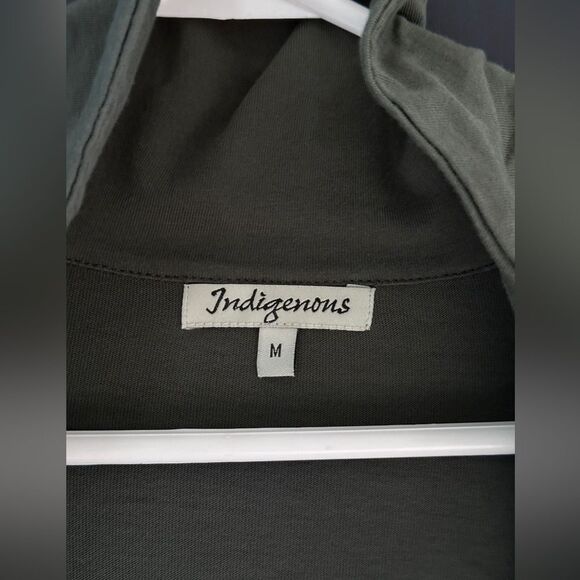 Indigenous Long Zip Up Fitted Jacket 100% Organic Cotton Fitted High Collar M - Picture 2 of 6